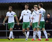 7 September 2018; Kieran Sadlier of Cork City, second from right, is congratulated by teammates after scoring his side's second goal during the Irish Daily Mail FAI Cup Quarter-Final match between Longford Town and Cork City at City Calling Stadium in Longford. Photo by Seb Daly/Sportsfile