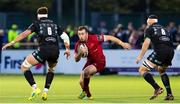 7 September 2018; JJ Hanrahan of  Munster in action against Ryan Wilson, left, and Adam Ashe of Glasgow Warriors during the Guinness PRO14 Round 2 match between Glasgow Warriors and Munster at Scotstoun Stadium in Glasgow, Scotland. Photo by Kenny Smith/Sportsfile