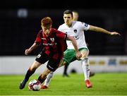 7 September 2018; Aodh Dervin of Longford Town in action against Garry Buckley of Cork City during the Irish Daily Mail FAI Cup Quarter-Final match between Longford Town and Cork City at City Calling Stadium in Longford. Photo by Seb Daly/Sportsfile