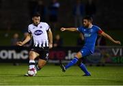 7 September 2018; Patrick Hoban of Dundalk in action against Shane Duggan of Limerick during the Irish Daily Mail FAI Cup Quarter-Final match between Limerick and Dundalk at the Markets Field in Limerick. Photo by Eóin Noonan/Sportsfile