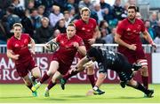 7 September 2018; Rory Scannell of Munster in action against Zander Fagerson Glasgow Warriors during the Guinness PRO14 Round 2 match between Glasgow Warriors and Munster at Scotstoun Stadium in Glasgow, Scotland. Photo by Kenny Smith/Sportsfile