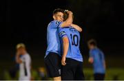 7 September 2018; Timmy Molloy of UCD, right, celebrates scoring his side's second goal with team mate Gary O'Neill during the Irish Daily Mail FAI Cup Quarter-Final match between UCD and Waterford at the UCD Bowl in Dublin. Photo by Piaras Ó Mídheach/Sportsfile