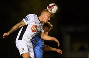 7 September 2018; Dean O'Halloran of Waterford in action against Greg Sloggett of UCD during the Irish Daily Mail FAI Cup Quarter-Final match between UCD and Waterford at the UCD Bowl in Dublin. Photo by Piaras Ó Mídheach/Sportsfile