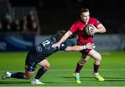 7 September 2018; Rory Scannell of Munster is tackled by Pete Horne of Glasgow Warriors during the Guinness PRO14 Round 2 match between Glasgow Warriors and Munster at Scotstoun Stadium in Glasgow, Scotland. Photo by Kenny Smith/Sportsfile