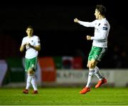 7 September 2018; Kieran Sadlier of Cork City celebrates after scoring his side's sixth goal during the Irish Daily Mail FAI Cup Quarter-Final match between Longford Town and Cork City at City Calling Stadium in Longford. Photo by Seb Daly/Sportsfile