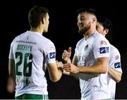 7 September 2018; Josh O'Hanlon, right, and Garry Buckley of Cork City following their side's victory during the Irish Daily Mail FAI Cup Quarter-Final match between Longford Town and Cork City at City Calling Stadium in Longford. Photo by Seb Daly/Sportsfile
