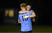 7 September 2018; UCD captain Gary O'Neill, behind, celebrates with team mate Liam Scales after the Irish Daily Mail FAI Cup Quarter-Final match between UCD and Waterford at the UCD Bowl in Dublin. Photo by Piaras Ó Mídheach/Sportsfile