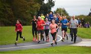 8 September 2018; parkrun Ireland in partnership with Vhi, added their 96th event on Saturday, 8th September, with the introduction of the Mungret parkrun in Co. Limerick. parkruns take place over a 5km course weekly, are free to enter and are open to all ages and abilities, providing a fun and safe environment to enjoy exercise. To register for a parkrun near you visit www.parkrun.ie. Pictured are participants led by Sophie Duggan, aged 12, from Corbally, Co. Limerick, during the Mungret parkrun. Photo by Diarmuid Greene/Sportsfile