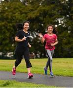 8 September 2018; parkrun Ireland in partnership with Vhi, added their 96th event on Saturday, 8th September, with the introduction of the Mungret parkrun in Co. Limerick. parkruns take place over a 5km course weekly, are free to enter and are open to all ages and abilities, providing a fun and safe environment to enjoy exercise. To register for a parkrun near you visit www.parkrun.ie. Pictured during the Mungret parkrun are Jessica Wong with her daughter Jade You, aged 10, from Raheen, Limerick. Photo by Diarmuid Greene/Sportsfile