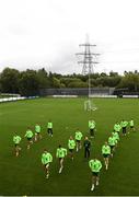8 September 2018; Players warm up during a Republic of Ireland training session at Dragon Park in Newport, Wales. Photo by Stephen McCarthy/Sportsfile