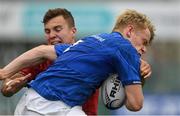 8 September 2018; Matthew Jungmann of Leinster in action against Ronan Quinn of Munster during the U19 Interprovincial Championship match between Leinster and Munster at Energia Park in Dublin. Photo by Piaras Ó Mídheach/Sportsfile