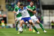 8 September 2018; Muhamed Bešic of Bosnia and Herzegovina in action against Stuart Dallas of Northern Ireland during the UEFA Nations League B Group 3 match between Northern Ireland and Bosnia & Herzegovina at Windsor Park in Belfast, Northern Ireland. Photo by David Fitzgerald/Sportsfile