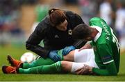 8 September 2018; Kyle Lafferty of Northern Ireland receives medical treatment during the UEFA Nations League B Group 3 match between Northern Ireland and Bosnia & Herzegovina at Windsor Park in Belfast, Northern Ireland. Photo by David Fitzgerald/Sportsfile