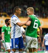 8 September 2018; George Saville of Northern Ireland and Rade Krunic of Bosnia and Herzegovina during the UEFA Nations League B Group 3 match between Northern Ireland and Bosnia & Herzegovina at Windsor Park in Belfast, Northern Ireland. Photo by David Fitzgerald/Sportsfile