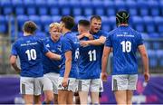 8 September 2018; Leinster players celebrate after the U19 Interprovincial Championship match between Leinster and Munster at Energia Park in Dublin. Photo by Piaras Ó Mídheach/Sportsfile