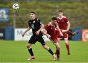 8 September 2018; Brendan Barr of Finn Harps in action against Matt O'Reilly of Cork City during the SSE Airtricity League U17 Mark Farren Memorial Cup Final match between Finn Harps and Cork City at Finn Park in Ballybofey, Co Donegal. Photo by Oliver McVeigh/Sportsfile