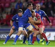 8 September 2018; Hadleigh Parkes of Scarlets is tackled by Jack Conan of Leinster during the Guinness PRO14 Round 2 match between Scarlets and Leinster at Parc y Scarlets in Llanelli, Wales. Photo by Stephen McCarthy/Sportsfile