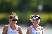 9 September 2018; Emily Hegarty, right, and Aifric Keogh of Ireland prior to competing in the Women's Pair heat event during day one of the World Rowing Championships in Plovdiv, Bulgaria. Photo by Seb Daly/Sportsfile