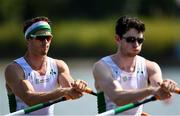 9 September 2018; Philip Doyle, left, and Ronan Byrne of Ireland competing in the Men's Double Sculls heat event during day one of the World Rowing Championships in Plovdiv, Bulgaria. Photo by Seb Daly/Sportsfile