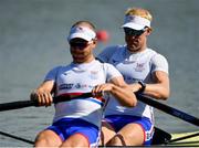 9 September 2018; Oliver Cook, right, and Matthew Rossiter of Great Britain competing in the Men's Pair heat event during day one of the World Rowing Championships in Plovdiv, Bulgaria. Photo by Seb Daly/Sportsfile