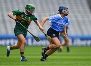 9 September 2018; Aoife Walsh of Dublin in action against Michelle Costello of Kerry during the Liberty Insurance All-Ireland Premier Junior Camogie Championship Final match between Dublin and Kerry at Croke Park in Dublin. Photo by Piaras Ó Mídheach/Sportsfile