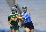 9 September 2018; Caragh Dawson of Dublin shoots under pressure from Eilish Harrington of Kerry during the Liberty Insurance All-Ireland Premier Junior Camogie Championship Final match between Dublin and Kerry at Croke Park in Dublin. Photo by Piaras Ó Mídheach/Sportsfile