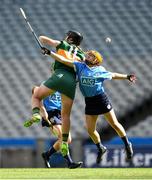 9 September 2018; Laura Collins of Kerry in action against Niamh Gleeson of Dublin during the Liberty Insurance All-Ireland Premier Junior Camogie Championship Final match between Dublin and Kerry at Croke Park in Dublin. Photo by David Fitzgerald/Sportsfile