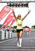 9 September 2018; Kerry O'Flaherty of Newcastle & District A.C., Co. Down, crosses the line to win the Women's event at the Kia Race Series Finale – Mondello International 10K at Mondello Park in Naas, Co. Kildare. Photo by Sam Barnes/Sportsfile