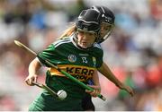 9 September 2018; Jessica Fitzell of Kerry in action against Emma Barron of Dublin during the Liberty Insurance All-Ireland Premier Junior Camogie Championship Final match between Dublin and Kerry at Croke Park in Dublin. Photo by Piaras Ó Mídheach/Sportsfile