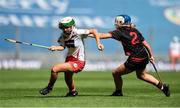9 September 2018; Caroline Sugrue of Cork in action against Clare McGilligan of Down during the Liberty Insurance All-Ireland Intermediate Camogie Championship Final match between Cork and Down at Croke Park in Dublin. Photo by David Fitzgerald/Sportsfile