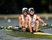 9 September 2018; Paul O'Donovan, front, and Gary O'Donovan competing in the Lightweight Men's Double Sculls heat event during day one of the World Rowing Championships in Plovdiv, Bulgaria. Photo by Seb Daly/Sportsfile