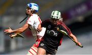 9 September 2018; Dearbhla Magee of Down in action against Maeve McCarthy of Cork during the Liberty Insurance All-Ireland Intermediate Camogie Championship Final match between Cork and Down at Croke Park in Dublin. Photo by David Fitzgerald/Sportsfile