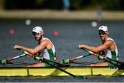 9 September 2018; Paul O'Donovan, left, and Gary O'Donovan of Ireland prior to competing in the Lightweight Men's Double Sculls heat event during day one of the World Rowing Championships in Plovdiv, Bulgaria. Photo by Seb Daly/Sportsfile