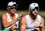 9 September 2018; Gary O'Donovan, left, and Paul O'Donovan of Ireland prior to competing in the Lightweight Men's Double Sculls heat event during day one of the World Rowing Championships in Plovdiv, Bulgaria. Photo by Seb Daly/Sportsfile