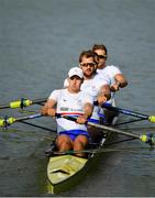 9 September 2018; James Johnston, Adam Neill, Jacob Dawson and Thomas Ford of Great Britain competing in the Men's Four heat event during day one of the World Rowing Championships in Plovdiv, Bulgaria. Photo by Seb Daly/Sportsfile