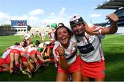 9 September 2018; Katelyn Hickey, right, and Katie Barry of Cork celebrate following the Liberty Insurance All-Ireland Intermediate Camogie Championship Final match between Cork and Down at Croke Park in Dublin. Photo by David Fitzgerald/Sportsfile