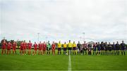 9 September 2018; The teams lineup prior to the FAI Women’s Intermediate Shield Final match between TEK United and Lakewood Athletic at Newhill Park in Two Mile Borris, Tipperary.  Photo by Harry Murphy/Sportsfile