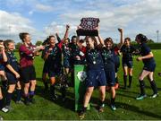 9 September 2018; Ali Brady of Lakewood Athletic lifts the shield after the FAI Women’s Intermediate Shield Final match between TEK United and Lakewood Athletic at Newhill Park in Two Mile Borris, Tipperary. Photo by Harry Murphy/Sportsfile