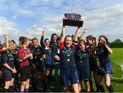 9 September 2018; Ali Brady of Lakewood Athletic lifts the shield after the FAI Women’s Intermediate Shield Final match between TEK United and Lakewood Athletic at Newhill Park in Two Mile Borris, Tipperary.  Photo by Harry Murphy/Sportsfile