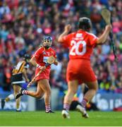 9 September 2018; Orla Cronin of Cork celebrates after scoring a point during the Liberty Insurance All-Ireland Senior Camogie Championship Final match between Cork and Kilkenny at Croke Park in Dublin. Photo by David Fitzgerald/Sportsfile