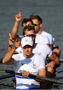 9 September 2018; James Johnston, front, Adam Neill, Jacob Dawson and Thomas Ford of Great Britain prior to competing in the Men's Four heat event during day one of the World Rowing Championships in Plovdiv, Bulgaria. Photo by Seb Daly/Sportsfile