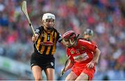 9 September 2018; Katrina Mackey of Cork in action against Catherine Foley of Kilkenny during the Liberty Insurance All-Ireland Senior Camogie Championship Final match between Cork and Kilkenny at Croke Park in Dublin. Photo by David Fitzgerald/Sportsfile