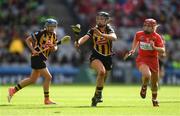 9 September 2018; Julie Ann Malone of Kilkenny, supported by team mate Michelle Quilty, left, in action against Libby Coppinger of Cork during the Liberty Insurance All-Ireland Senior Camogie Championship Final match between Cork and Kilkenny at Croke Park in Dublin. Photo by Piaras Ó Mídheach/Sportsfile