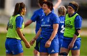 9 September 2018; Sene Naoupu, left, and Lindsey Peat of Leinster celebrate after the 2018 Women’s Interprovincial Rugby Championship match between Connacht and Leinster at the Sportgrounds in Galway. Photo by Brendan Moran/Sportsfile