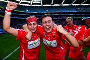 9 September 2018; Cork captain Aoife Murray, left, and Hannah Looney celebrate following the Liberty Insurance All-Ireland Senior Camogie Championship Final match between Cork and Kilkenny at Croke Park in Dublin. Photo by David Fitzgerald/Sportsfile