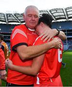 9 September 2018; Cork goalkeeping coach Teddy O'Donovan embraces Gemma O'Connor following the Liberty Insurance All-Ireland Senior Camogie Championship Final match between Cork and Kilkenny at Croke Park in Dublin. Photo by David Fitzgerald/Sportsfile