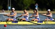 10 September 2018; Great Britain team, from left, Daniel Brown, Oliver Stanhope, Grace Clough, Ellen Buttrick and coxswain Erin Wysocki-Jones competing in the PR3 Mixed Coxed Four heat during day two of the World Rowing Championships in Plovdiv, Bulgaria. Photo by Seb Daly/Sportsfile