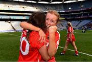 9 September 2018; Cork players, Linda Collins and Laura Treacy, right, celebrate after the Liberty Insurance All-Ireland Senior Camogie Championship Final match between Cork and Kilkenny at Croke Park in Dublin. Photo by Piaras Ó Mídheach/Sportsfile
