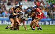 9 September 2018; Kilkenny players, from left, Julie Ann Malone, Claire Phelan, and Meighan Farrell in action against Cork players Orla Cotter, left, and Ashling Thompson during the Liberty Insurance All-Ireland Senior Camogie Championship Final match between Cork and Kilkenny at Croke Park in Dublin. Photo by Piaras Ó Mídheach/Sportsfile