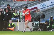 9 September 2018; Orla Cotter of Cork scores the winning point, from a free, during the Liberty Insurance All-Ireland Senior Camogie Championship Final match between Cork and Kilkenny at Croke Park in Dublin. Photo by Piaras Ó Mídheach/Sportsfile
